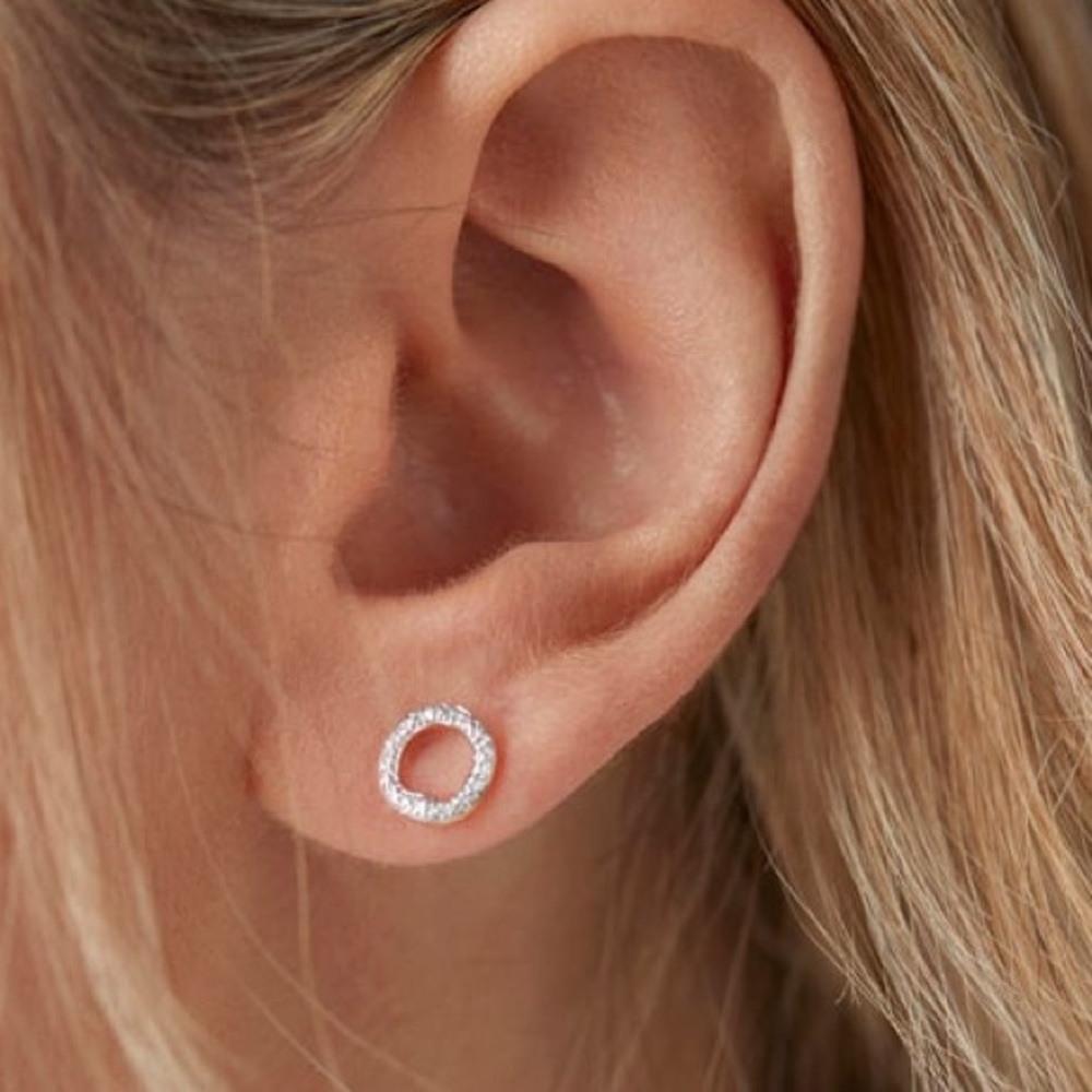 Monica Vinader Riva Diamond Circle Stud Earrings